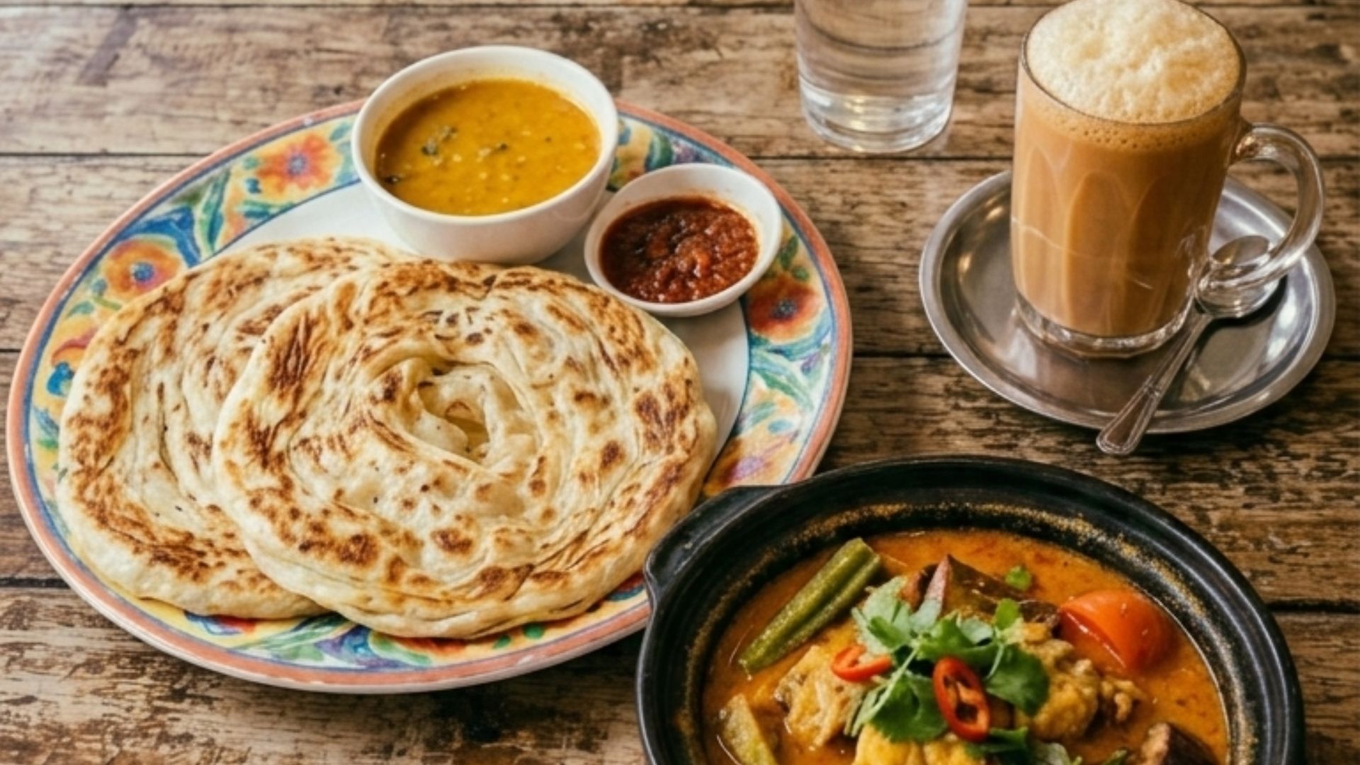 Roti Prata, Fish Curry & Teh Tarik